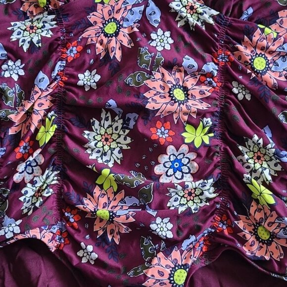 ANNE COLE 1 PIECE SWIM, size 12 multiple  colors, main color is deep  burgundy. - Picture 6 of 7